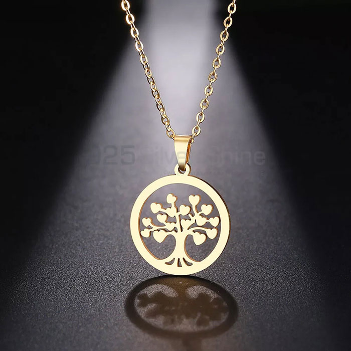 Round Life Of Tree Minimalist Necklace In 925 Silver TLMN610_1