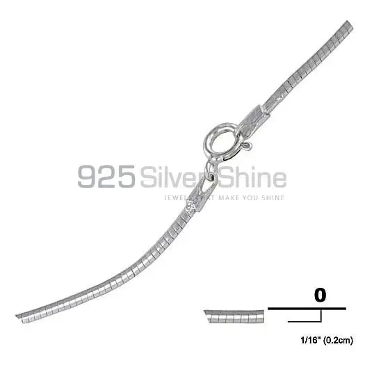 Rounded Snake Chain Necklace 1.5mm in 925 Sterling Silver 925CHAIN175