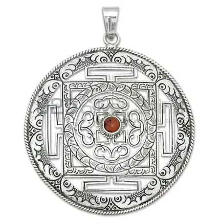 Scared Temple Mandala Pendant In Fine Silver 925MN106