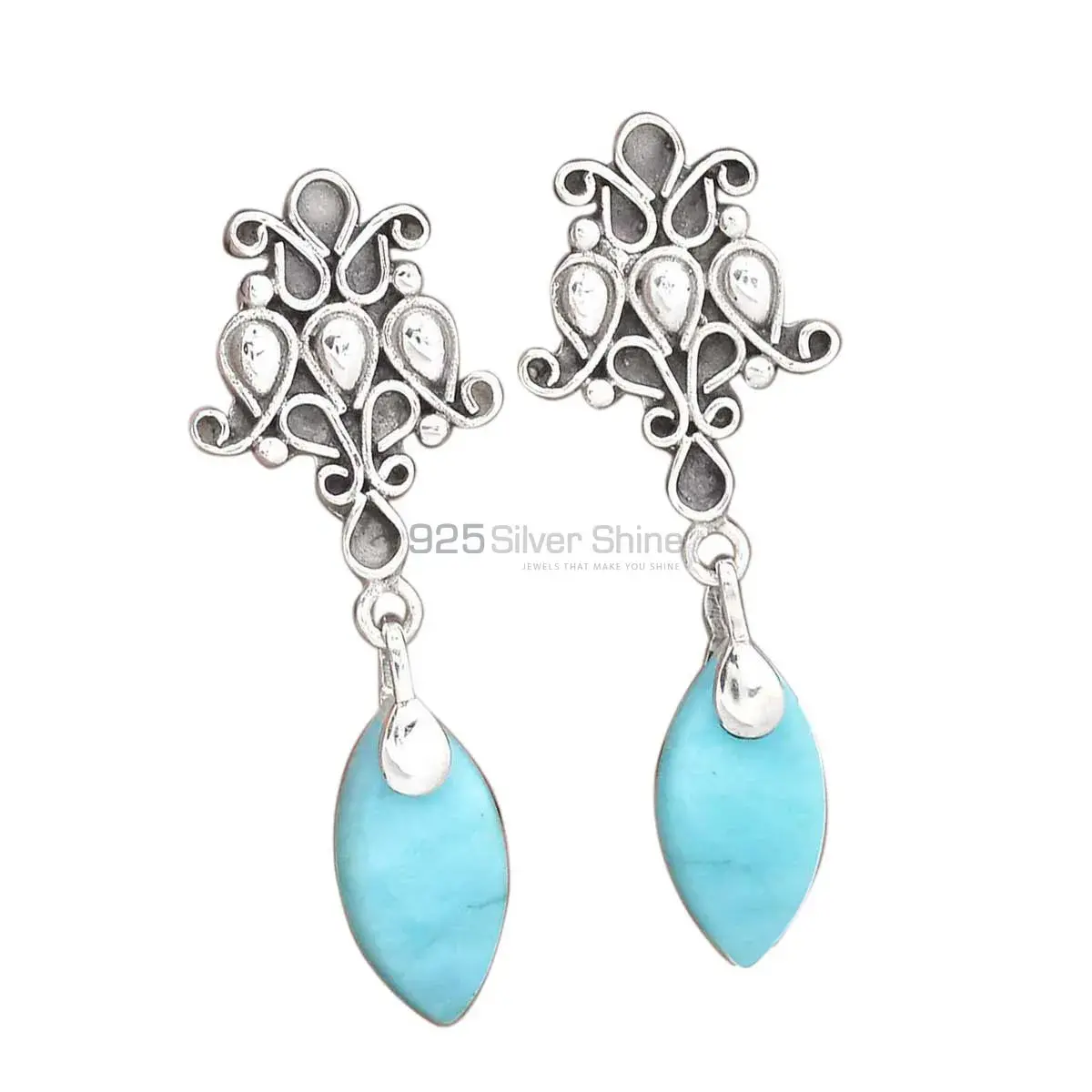 Semi Precious Agate Gemstone Earrings In 925 Sterling Silver Jewelry 925SE2051_0