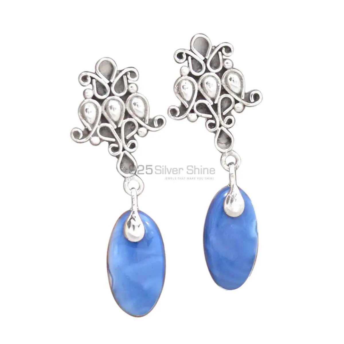 Semi Precious Agate Gemstone Earrings In 925 Sterling Silver Jewelry 925SE2048_0