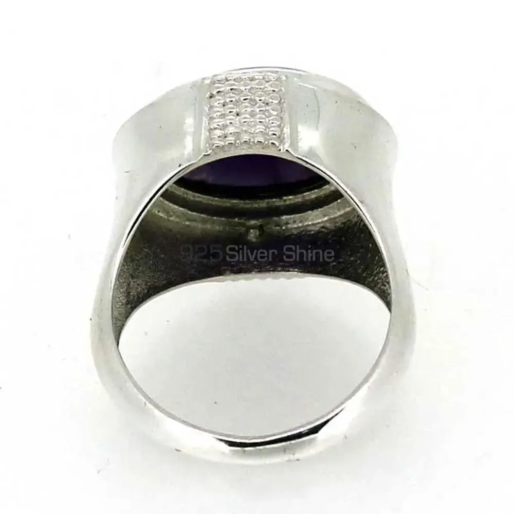 Natural Amethyst February Birthstone Silver Rings 925SR042-1_3