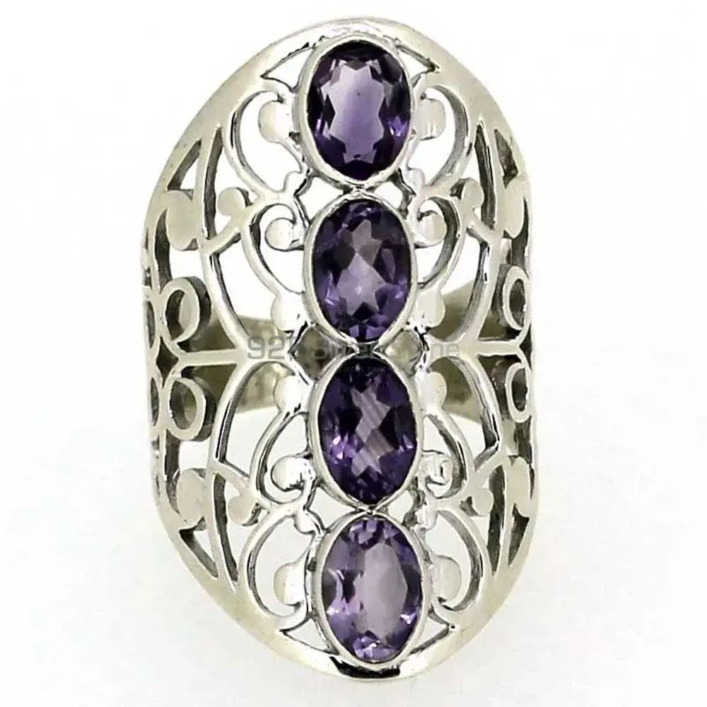 Semi Precious Amethyst Gemstone Handmade Ring In 925 Sterling Silver 925SR020-4