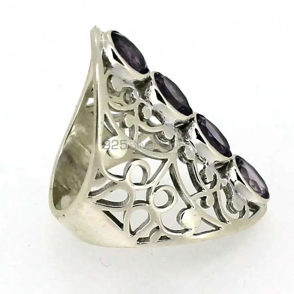 Semi Precious Amethyst Gemstone Handmade Ring In 925 Sterling Silver 925SR020-4_1