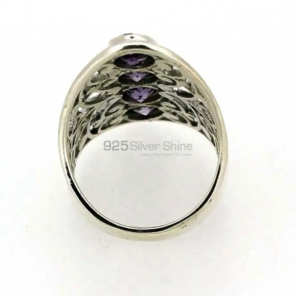 Semi Precious Amethyst Gemstone Handmade Ring In 925 Sterling Silver 925SR020-4_3