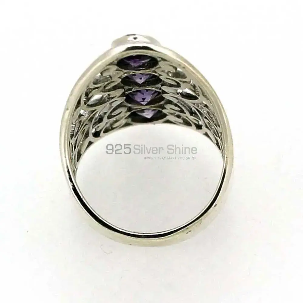 Semi Precious Amethyst Gemstone Handmade Ring In 925 Sterling Silver 925SR020-4_4