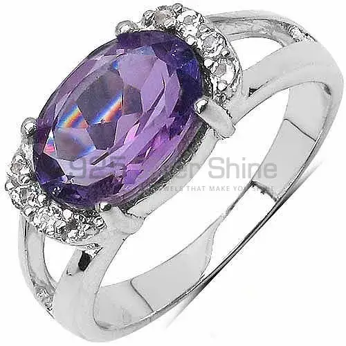 Semi Precious Amethyst Gemstone Rings Exporters In 925 Sterling Silver Jewelry 925SR3056