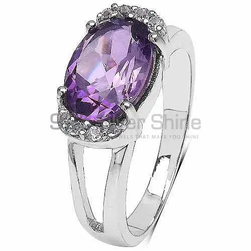 Semi Precious Amethyst Gemstone Rings Exporters In 925 Sterling Silver Jewelry 925SR3056_1