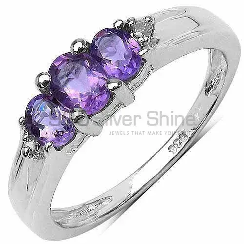 Semi Precious Amethyst Gemstone Rings Exporters In 925 Sterling Silver Jewelry 925SR3135