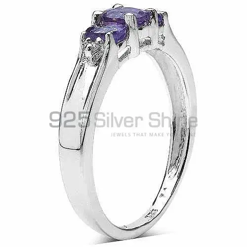 Semi Precious Amethyst Gemstone Rings In 925 Sterling Silver Jewelry 925SR3135_1