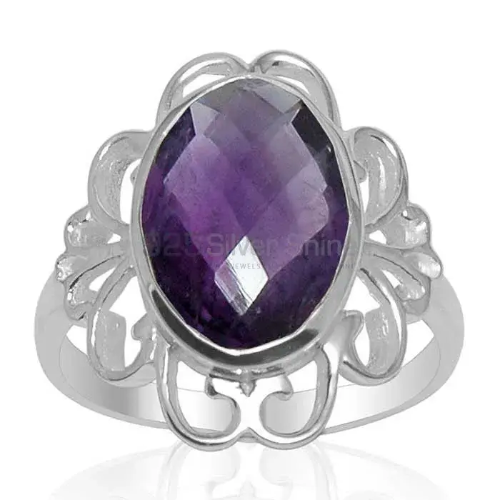 Semi Precious Amethyst Gemstone Rings In Fine 925 Sterling Silver 925SR1455