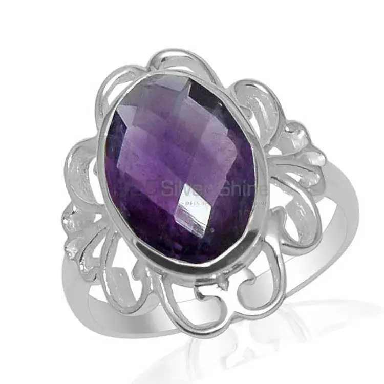 Semi Precious Amethyst Gemstone Rings In Fine 925 Sterling Silver 925SR1455_0