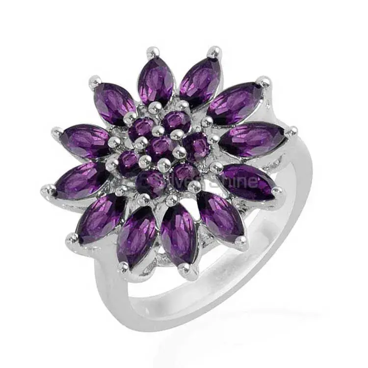 Semi Precious Amethyst Gemstone Rings In Fine 925 Sterling Silver 925SR1692_1