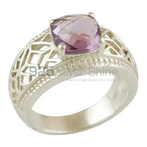 Faceted Amethyst Gemstone Silver Rings 925SR3442