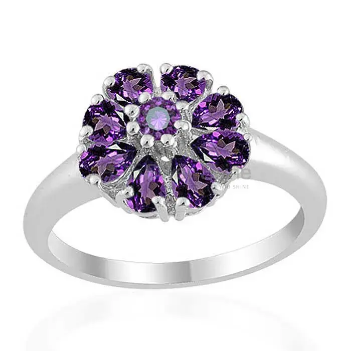 Semi Precious Amethyst Gemstone Rings In Solid 925 Silver 925SR1689_0