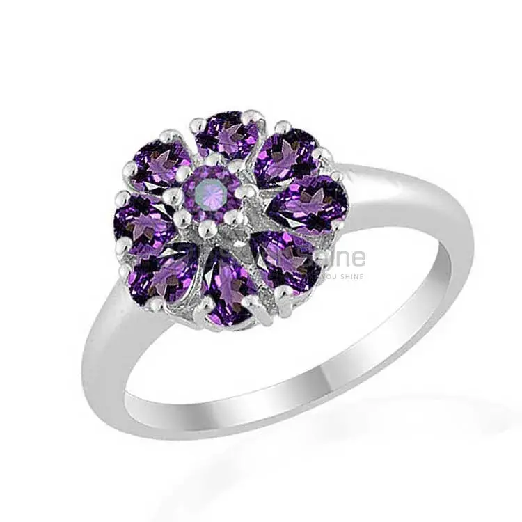 Semi Precious Amethyst Gemstone Rings In Solid 925 Silver 925SR1689_1