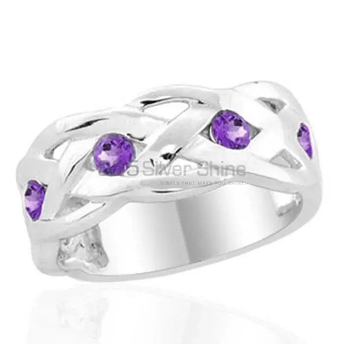 Semi Precious Amethyst Gemstone Rings In Solid 925 Silver 925SR1993_0