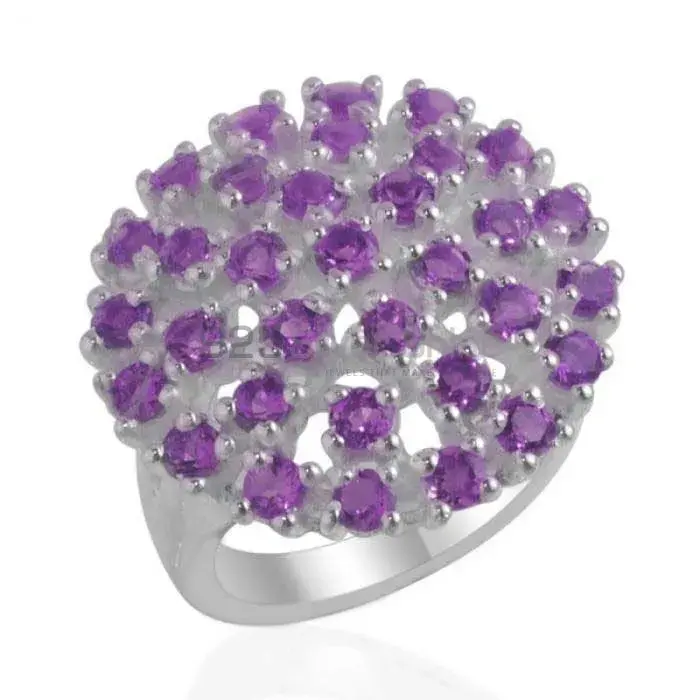 Semi Precious Amethyst Gemstone Rings In Solid 925 Silver 925SR2151