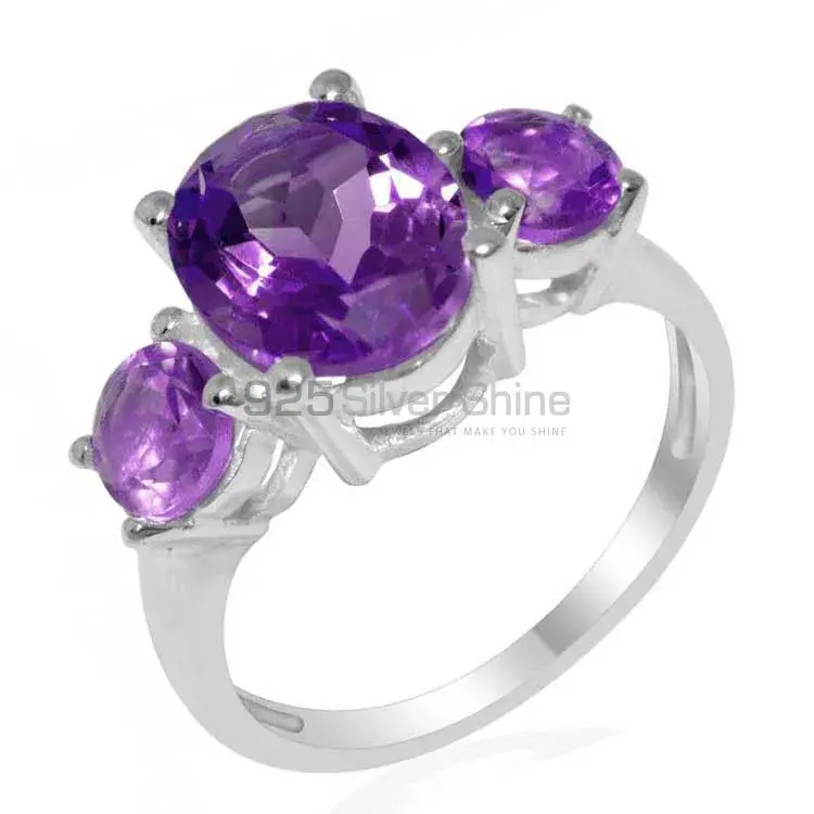 Semi Precious Amethyst Gemstone Rings In 925 Sterling Silver Jewelry 925SR1403_1