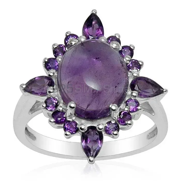 Semi Precious Amethyst Gemstone Rings Suppliers In 925 Sterling Silver Jewelry 925SR1476