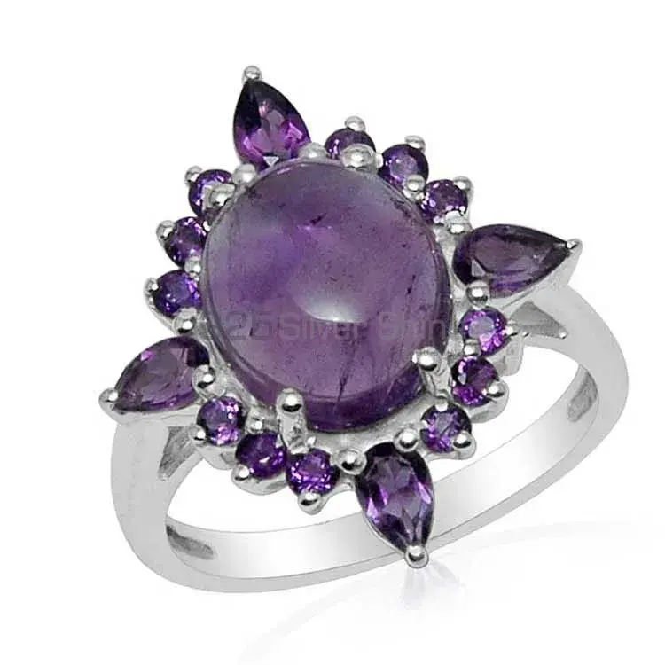 Semi Precious Amethyst Gemstone Rings In 925 Sterling Silver Jewelry 925SR1476_1