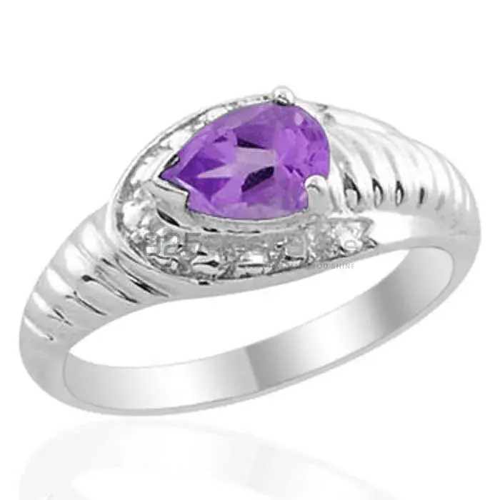 Amethyst Birthstone Silver Rings Jewelry 925SR2014