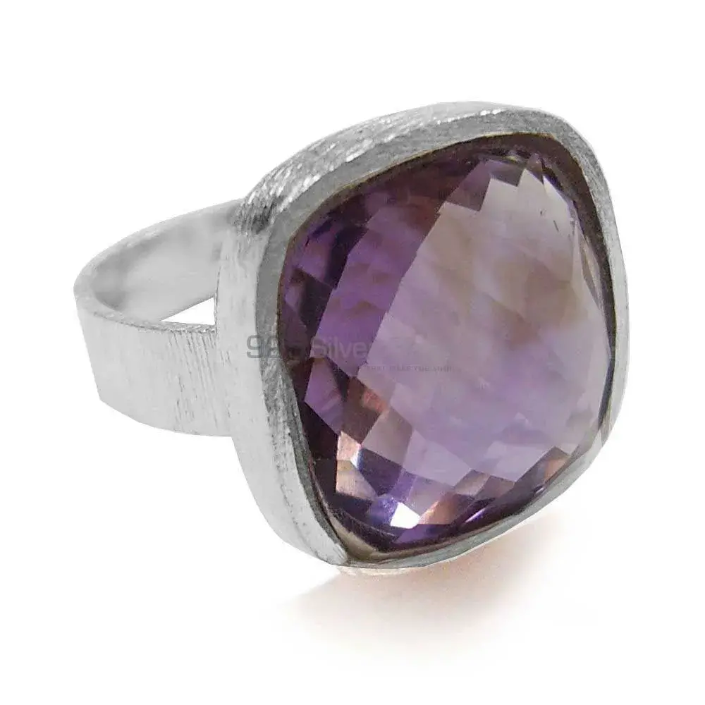 Amethyst Gemstone Sterling Silver Anniversary Rings 925SR3854