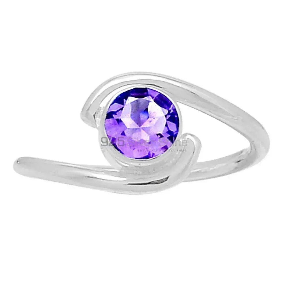 Amethyst Silver Spiral Engagement Ring 925SR2379