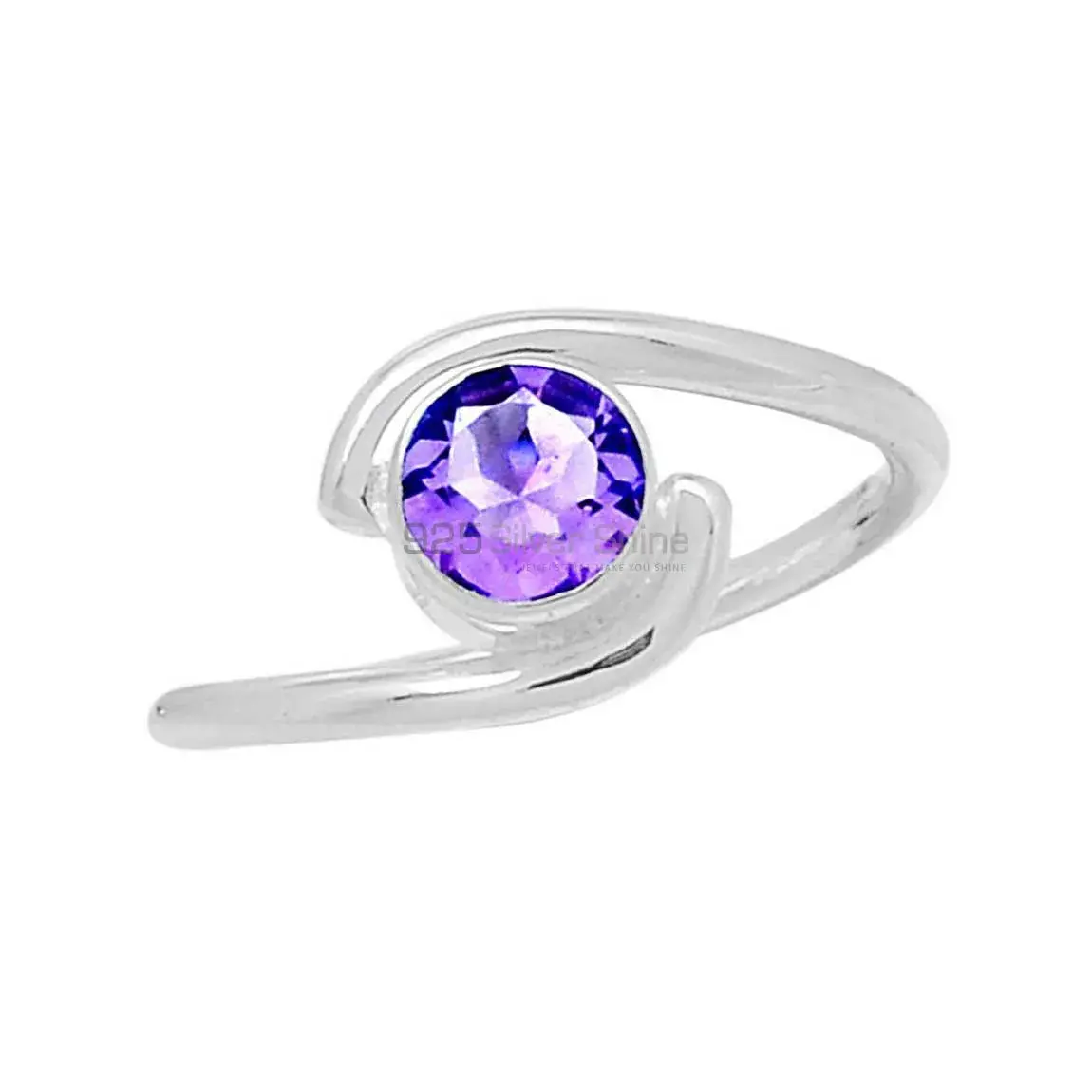 Amethyst Silver Spiral Engagement Ring 925SR2379_1