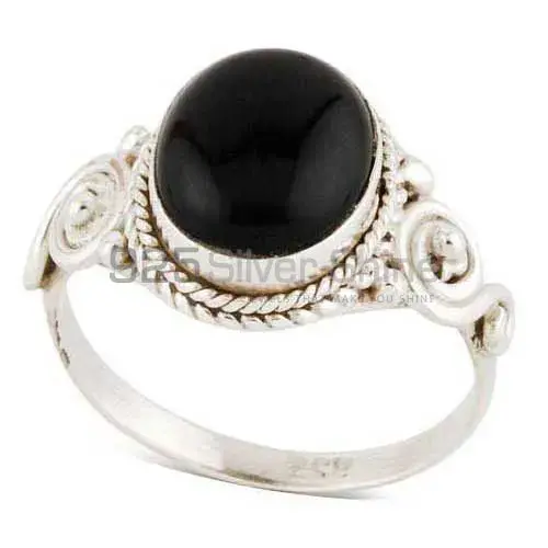 Semi Precious Black Onyx Gemstone Rings In 925 Sterling Silver 925SR2947