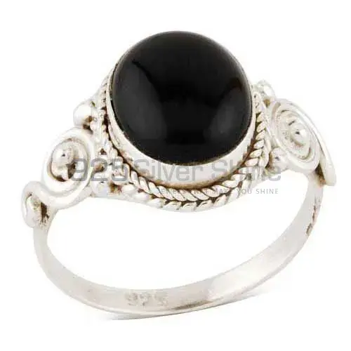 Semi Precious Black Onyx Gemstone Rings In 925 Sterling Silver 925SR2947_1