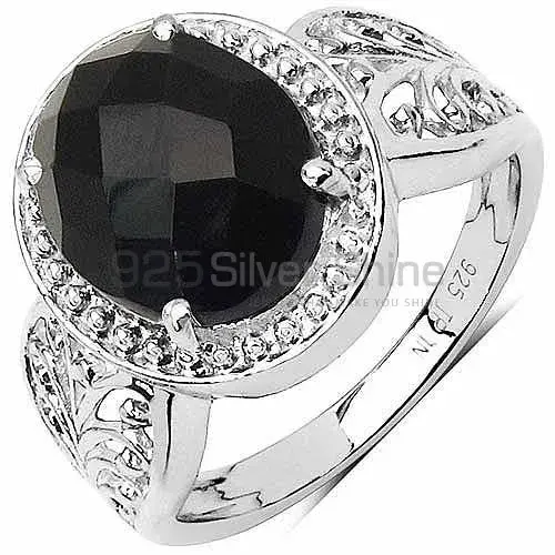 Semi Precious Black Onyx Gemstone Rings In Fine 925 Sterling Silver 925SR3284