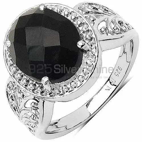 Semi Precious Black Onyx Gemstone Rings In Fine 925 Sterling Silver 925SR3284_0