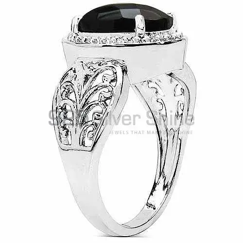 Semi Precious Black Onyx Gemstone Rings In Fine 925 Sterling Silver 925SR3284_0