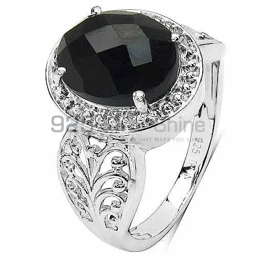 Semi Precious Black Onyx Gemstone Rings In Fine 925 Sterling Silver 925SR3284_1