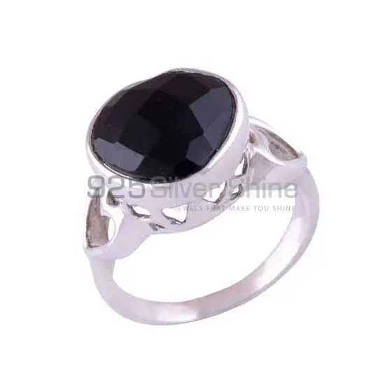 Semi Precious Black Onyx Gemstone Rings In Fine 925 Sterling Silver 925SR3521_0