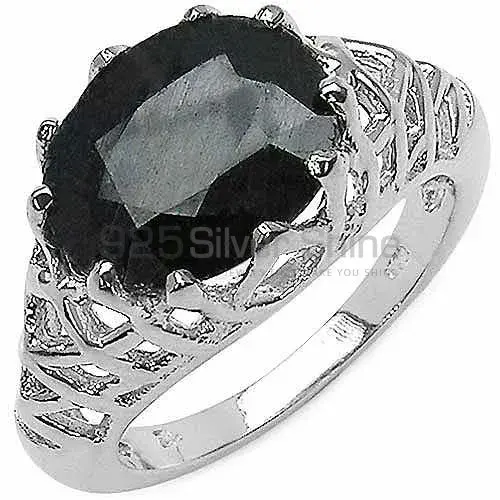 Semi Precious Black Onyx Gemstone Rings In Solid 925 Silver 925SR3187
