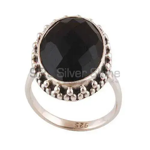 Semi Precious Black Onyx Gemstone Rings In Solid 925 Silver 925SR4027