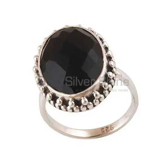 Semi Precious Black Onyx Gemstone Rings In Solid 925 Silver 925SR4027_0