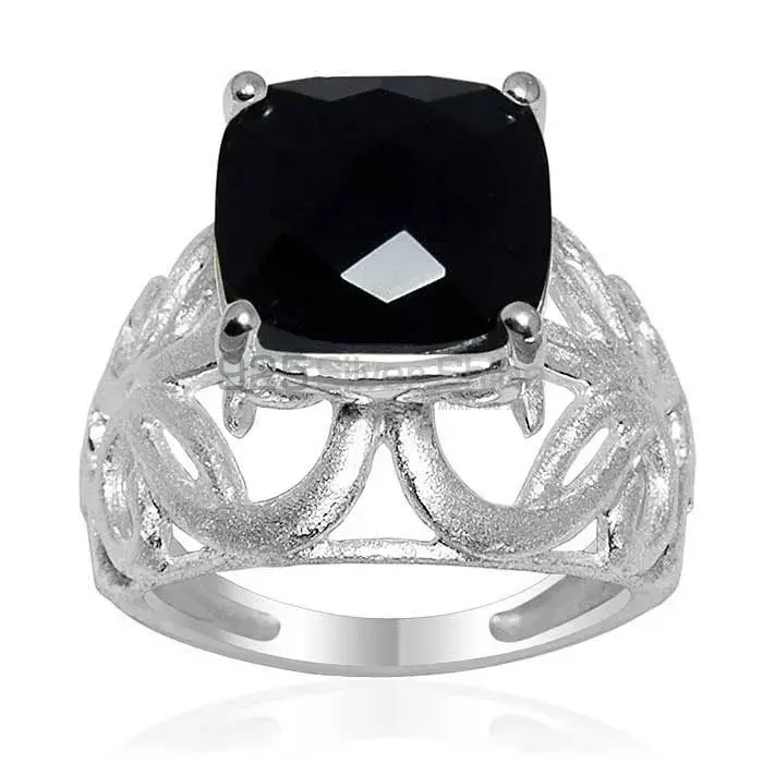Semi Precious Black Onyx Gemstone Rings In 925 Sterling Silver Jewelry 925SR1631