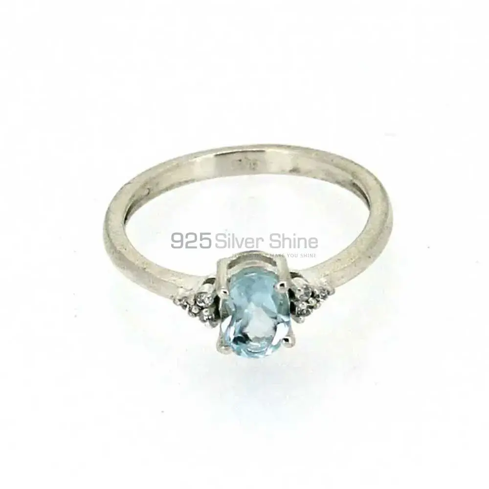 Semi Precious Blue Topaz Gemstone Handmade Ring In 925 Silver 925SR012_0