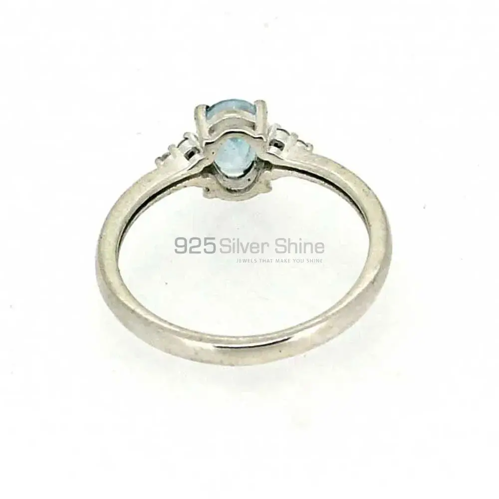 Semi Precious Blue Topaz Gemstone Handmade Ring In 925 Silver 925SR012_0