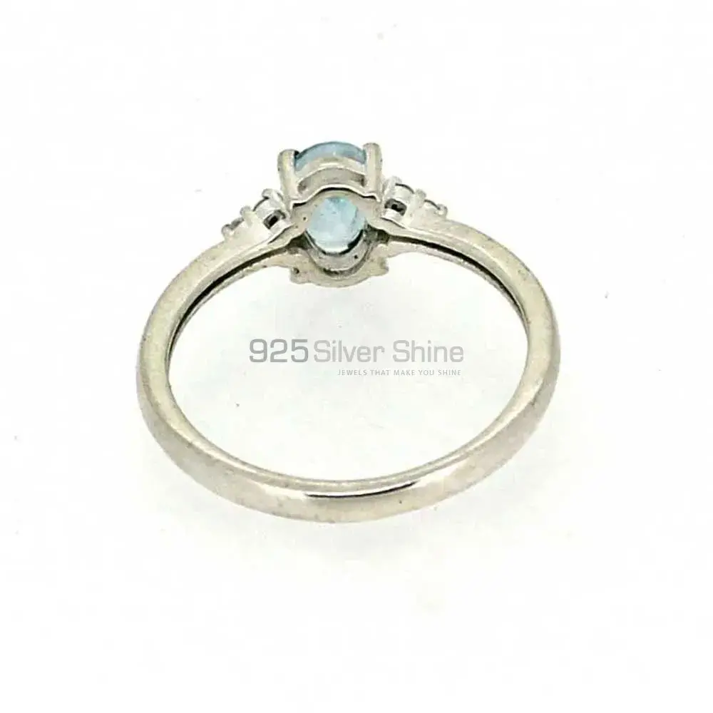 Semi Precious Blue Topaz Gemstone Handmade Ring In 925 Silver 925SR012_1