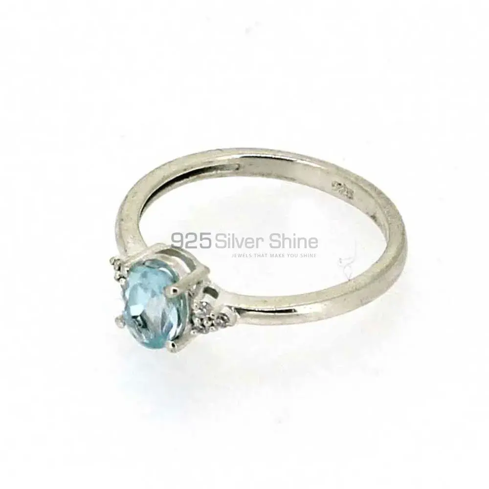 Semi Precious Blue Topaz Gemstone Handmade Ring In 925 Silver 925SR012_1