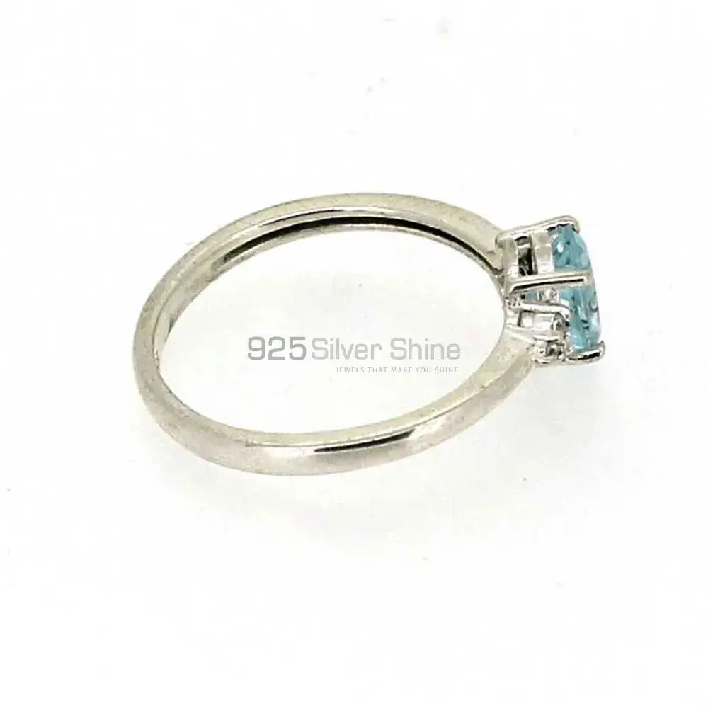 Semi Precious Blue Topaz Gemstone Handmade Ring In 925 Silver 925SR012_4