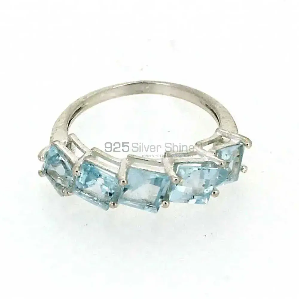 Semi Precious Blue Topaz Gemstone Ring In Sterling Silver 925SR02-2