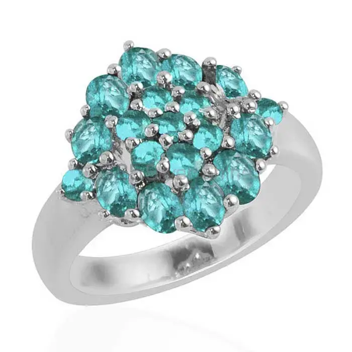 Semi Precious Blue Topaz Gemstone Rings Exporters In 925 Sterling Silver Jewelry 925SR1716