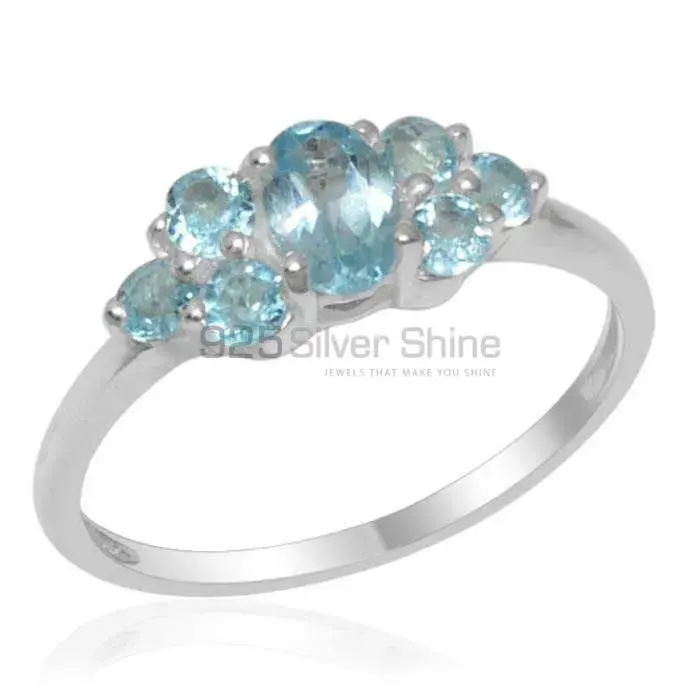 Semi Precious Blue Topaz Gemstone Rings In Fine 925 Sterling Silver 925SR1771