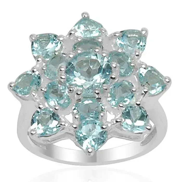Semi Precious Blue Topaz Gemstone Rings Manufacturer In 925 Sterling Silver Jewelry 925SR1561