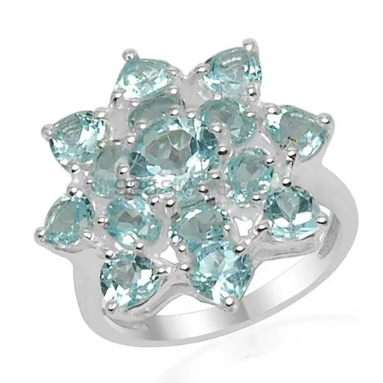 Semi Precious Blue Topaz Gemstone Rings In 925 Sterling Silver Jewelry 925SR1561_1